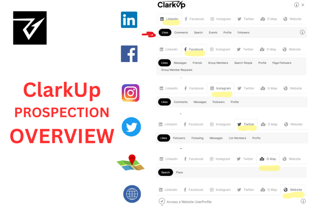ClarkUp Prospection overview simple crm saas software